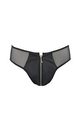 Чоловічі сліпи на блискавці Passion Slip Timmy L/XL, чорні, екошкіра, сітка SO7597 фото