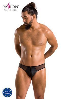 Чоловічі сліпи на блискавці Passion Slip Timmy L/XL, чорні, екошкіра, сітка SO7597 фото