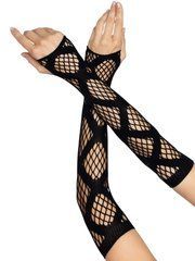 Leg Avenue Faux wrap net arm warmers Black SO8574 фото