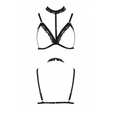 Бюстгальтер-стрепы с чокером SHELLY BRA black S/M - Passion Exclusive PS27902 фото