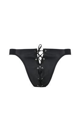 Чоловічі сліпи на шнурівці Passion Slip Ben XXL/XXXL, чорні, екошкіра, люверси SO7605 фото