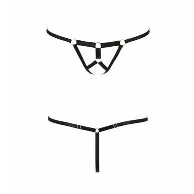 Трусики стрінги зі стреп ARMANDA THONG black XXL/XXXL - Passion Exclusive SO1582 фото