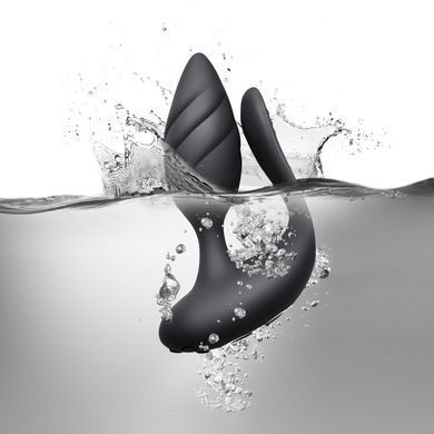 Анально-вагінальний вібратор для пар Rocks Off Cocktail Black, пульт ДК SO5482 фото