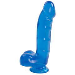 Фаллоимитатор Doc Johnson Jelly Jewels - Cock and Balls with Suction Cup - Blue SO2008 фото