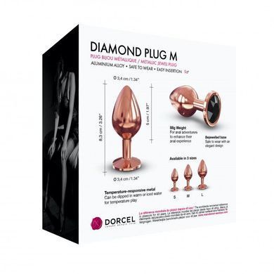 Металлическая анальная пробка с украшением в виде кристалла Dorcel - Diamond Plug M SO5531 фото