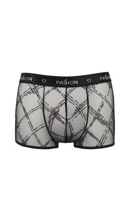 Чоловічі прозорі боксери Passion Short James L/XL, чорні, сітка SO7567 фото