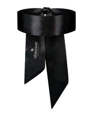 Атласна пов&rsquo;язка маска Obsessive Blindfold black One size, чорна SO7300 фото