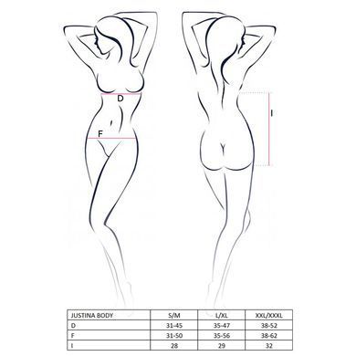 JUSTINA BODY black S/M - Passion EL15402 фото
