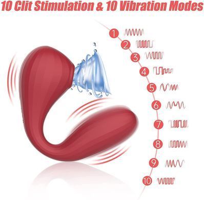 Вакуумний вагінально-кліторальний стимулятор Magic Motion Bobi Red, керування зі смартфона SO5745 фото
