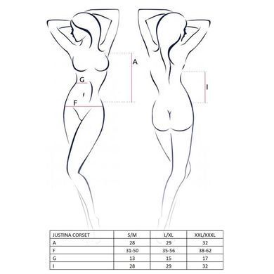 JUSTINA CORSET black L/XL Passion EL15404 фото