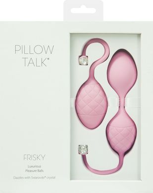 Роскошные вагинальные шарики PILLOW TALK - Frisky Pink с кристаллом Сваровски SO2721 фото