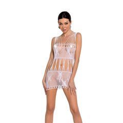 Бодістокінг &mdash; мінісукня з метеликами Passion BS090 white SO6390 фото