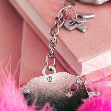 Наручники металлические с розовой отделкой Adrien Lastic Handcuffs Pink AD30301 фото