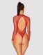 Сітчастий бодістокінг із довгим рукавом Obsessive B126 teddy red S/M/L, червоний SO7211 фото 2