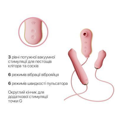 Набір 3в1 Zalo &mdash; UNICORN Set Pink, віброяйце, пульсатор, вакуумний стимулятор SO6687 фото