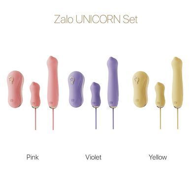 Набір 3в1 Zalo &mdash; UNICORN Set Pink, віброяйце, пульсатор, вакуумний стимулятор SO6687 фото