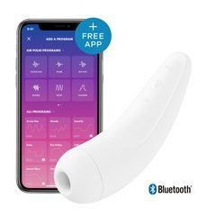Вакуумний кліторальний стимулятор Satisfyer Curvy 2+ White з керуванням через інтернет SO3783 фото